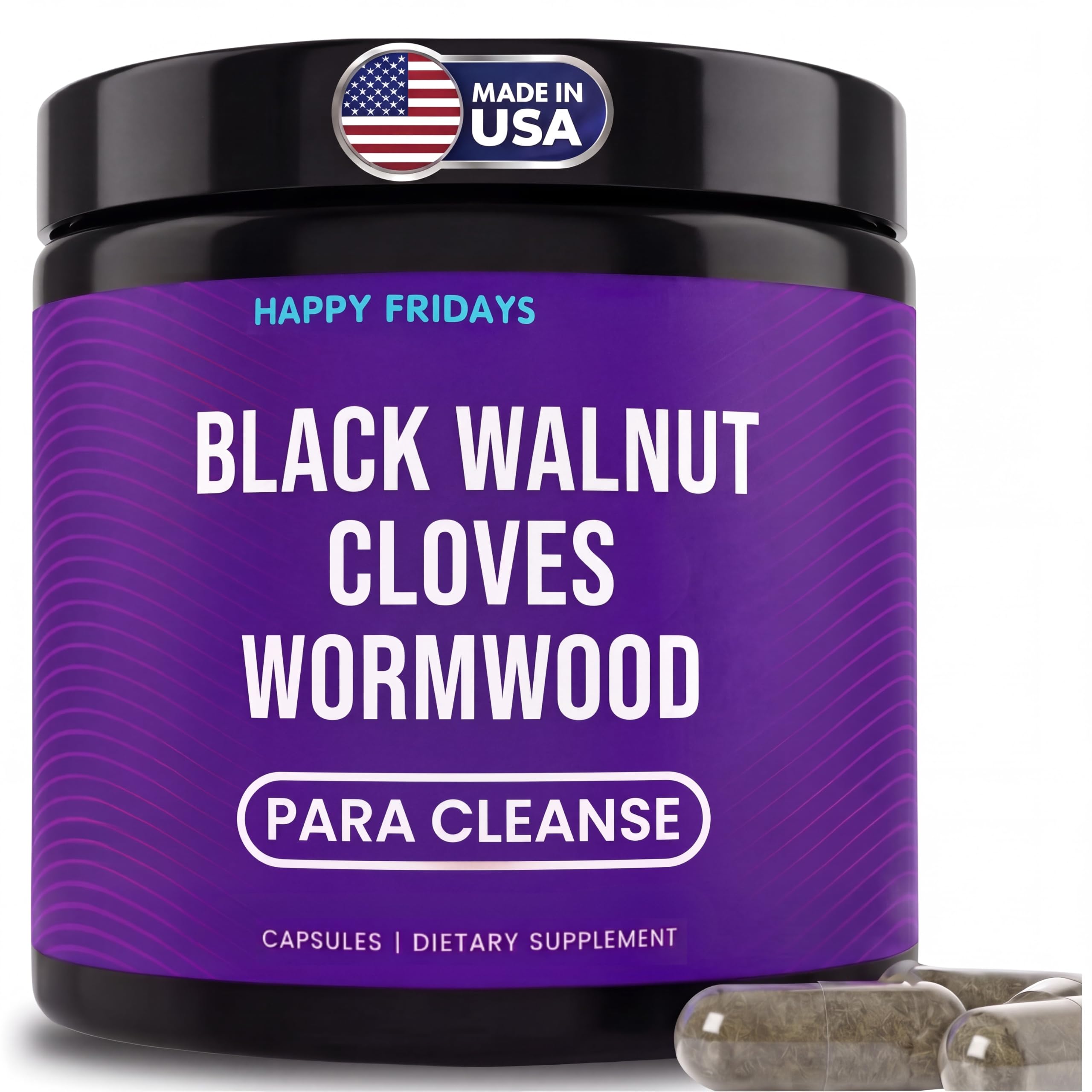 Parasite Cleanse for Humans - Wormwood Black Walnut Clove Cleanse for Humans, Digestive Support & Gut Health, with Garlic and Oregano Leaf - - Vegan, Non-GMO Capsules - for Adults