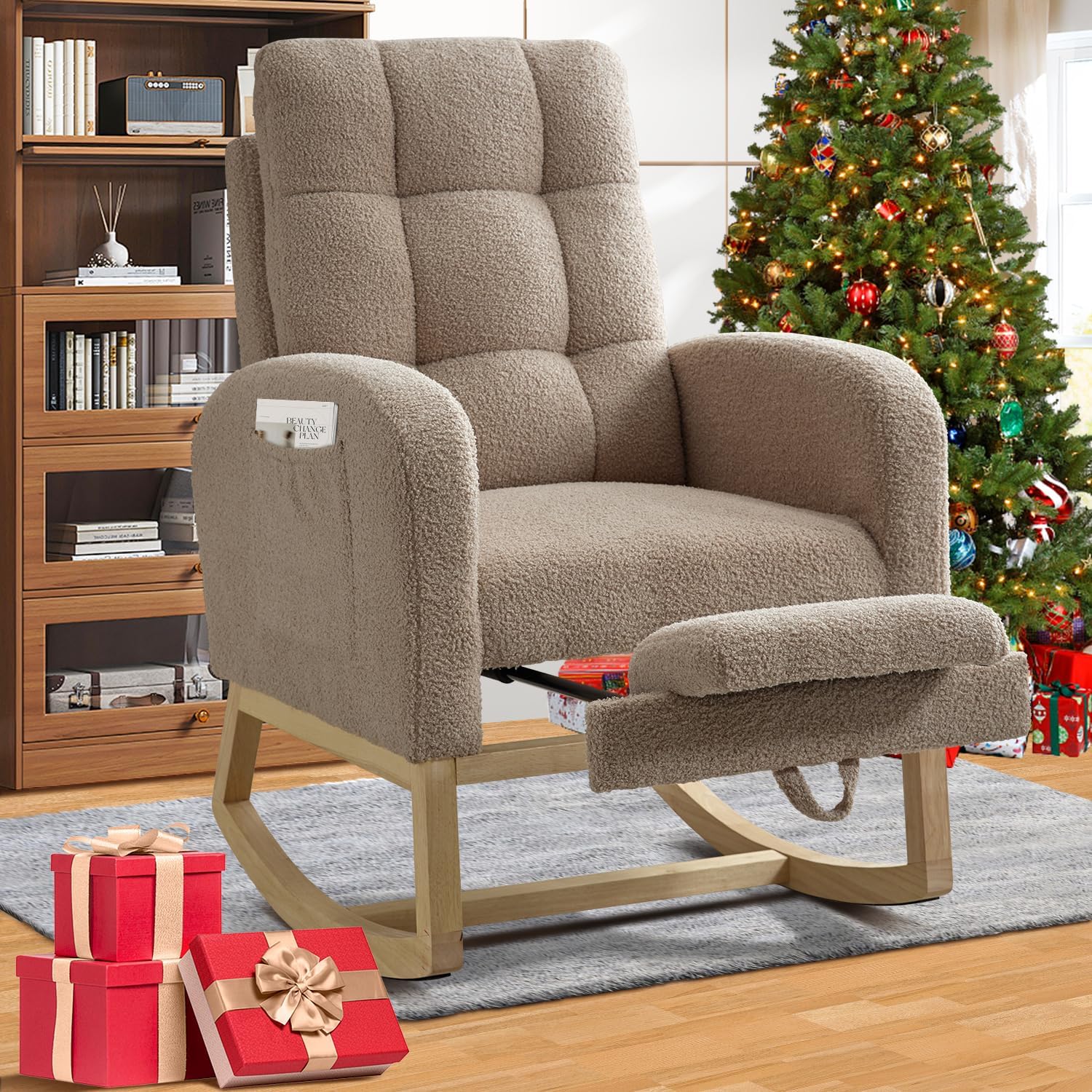 Cirui Nursery Rocking Chair with Footrest for Living Room