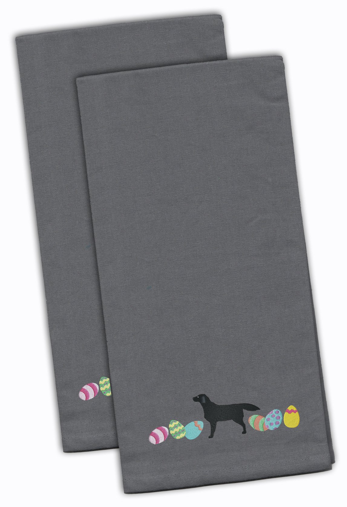 Caroline's Treasures CK1611GYTWE Lot de 2 torchons de Cuisine brodés Motif Labrador Retriever, Gris de Pâques