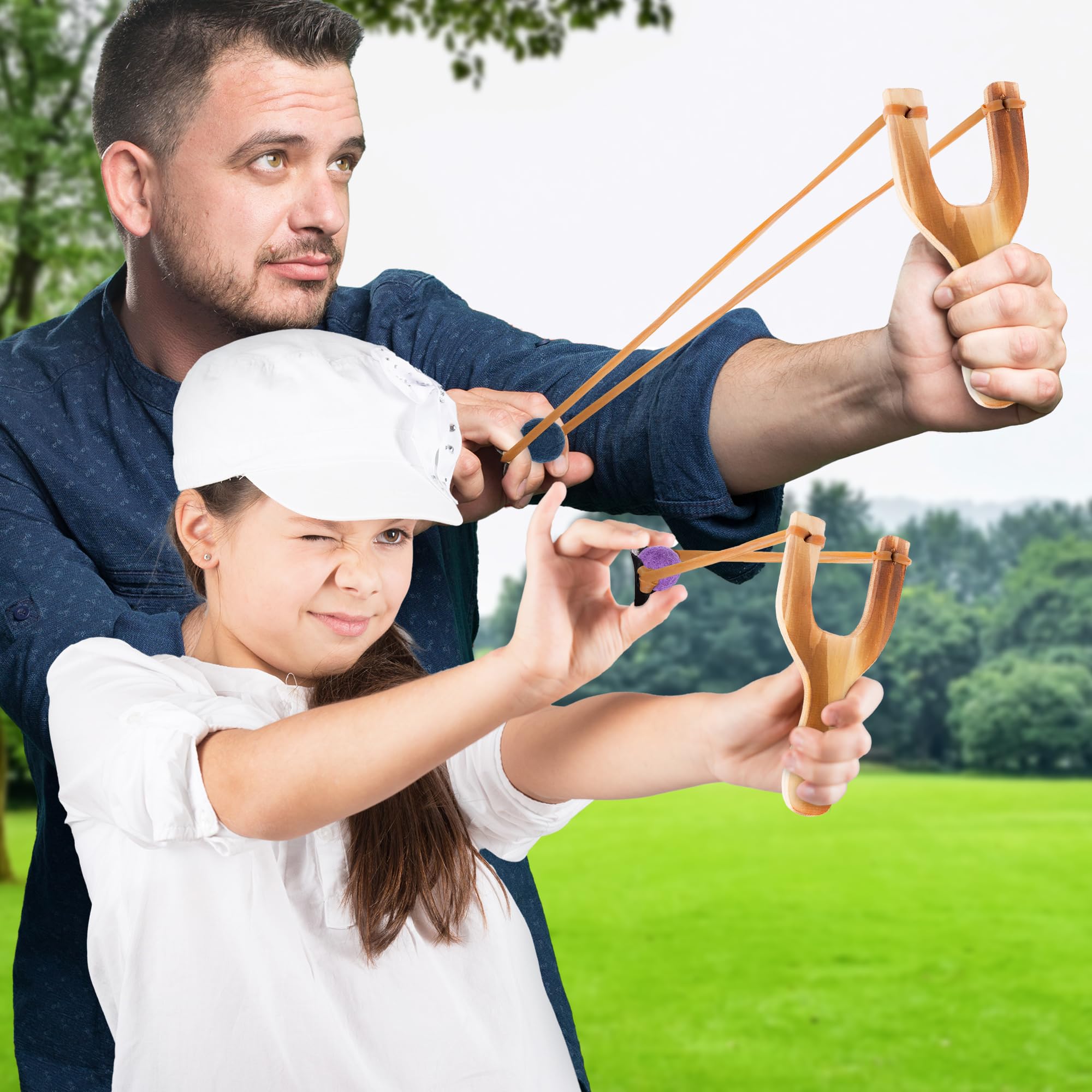 Felt Ball Slingshot | Handcrafted Maple Wood Toy Slingshot, Outdoor Toy, Kids Pretend Hunting Wool Felt Ball Sling Shot Nostalgic Toy 421413999458811923