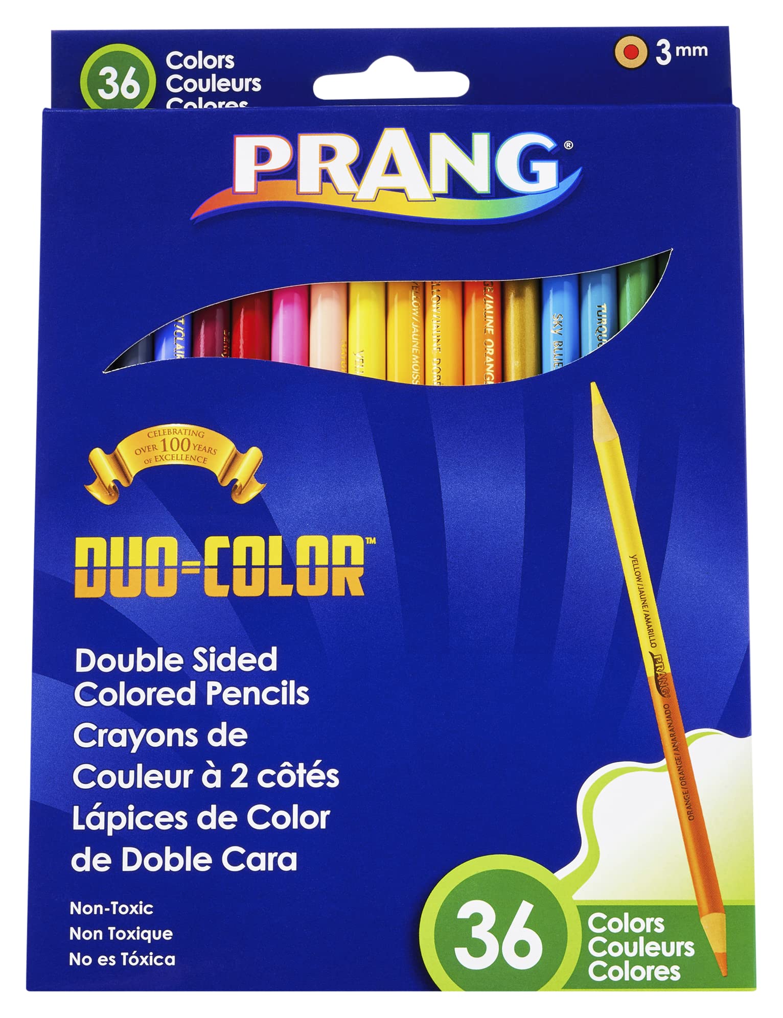 Prang Duo-Color Colored Pencil Sets, 3 Mm, 2b (#1), Assorted Lead/barrel Colors, 18/pack