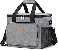 Vista 67 de Lifewit Bolsa de Almuerzo Mediana Aislada Caja de Almuerzo Hielera Suave Bolsa Refrigerante para Adultos Hombres Mujeres, Gris 12 Latas (9L)
