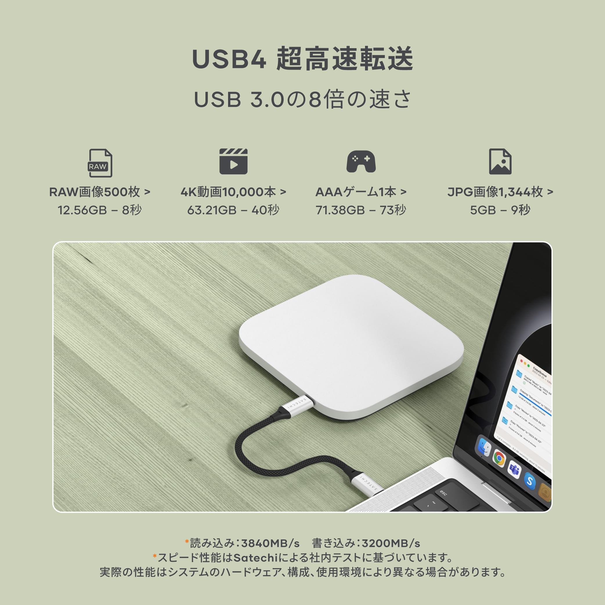 Amazon.co.jp: SATECHI USB4 NVMe SSDエンクロージャー Mac Mini M4用