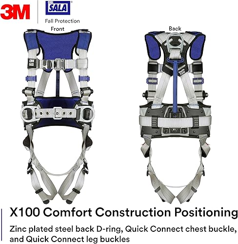 Miniatura 2 de DBI-Sala ExoFit X100 Arnés de seguridad de posicionamiento con distribución de peso, OSHA, ANSI, 2 conexiones de anillo en D, hebillas de conexión