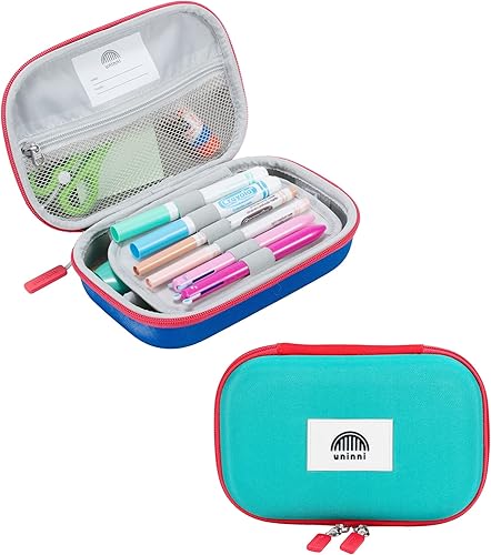 uninni Estuche para lápices de colores azulverde para niños y niñas a partir de 3 años estuche grande para niños con bolsillo de almacenamiento de