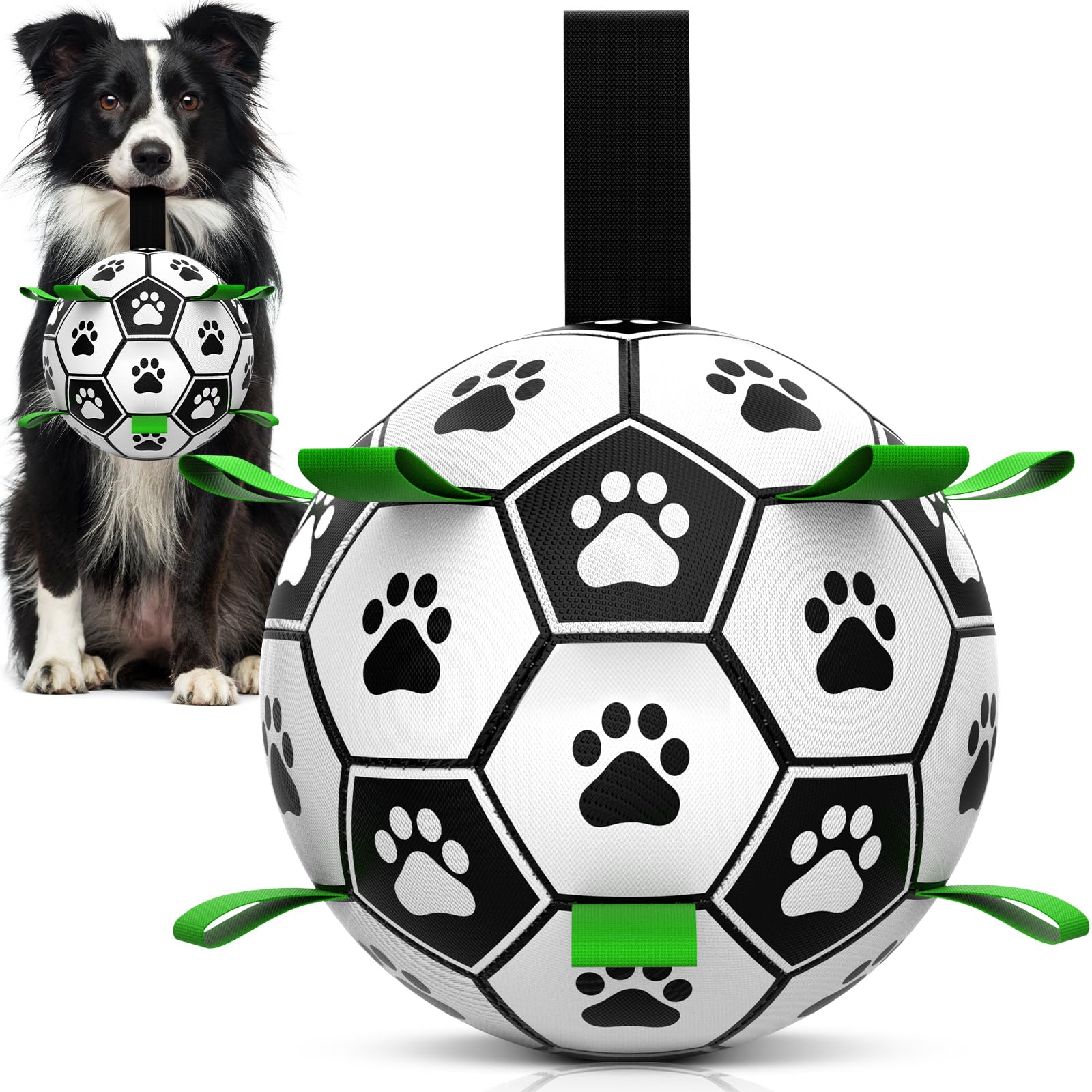 HETOO Hundeball, Hundespielzeug Ball mit Seil, Interaktive Hunde Ball für Touring, Langlebig & Hoher Sprung & Schwimmende Ball für Hunde Geburtstagsgeschenke Indoor & Outdoor Mittel (6 Zoll)