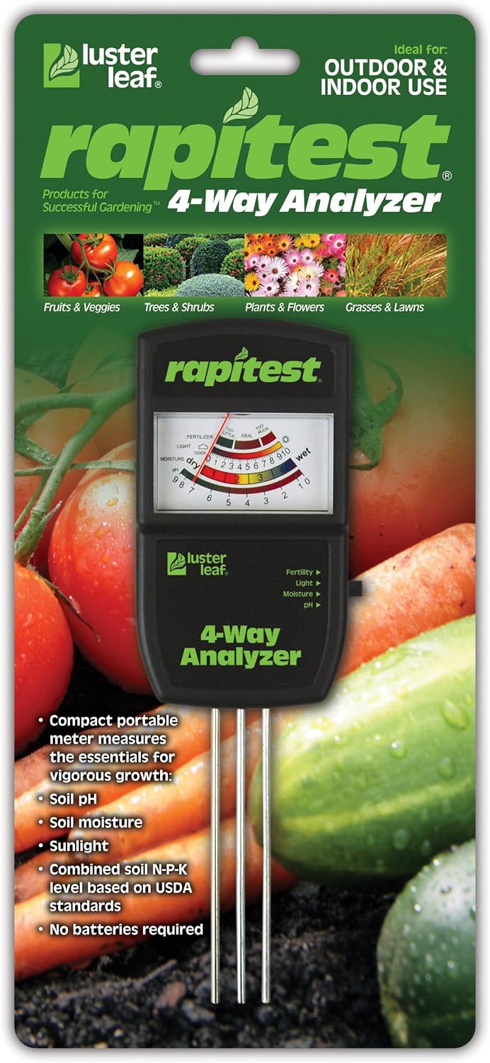 Luster Leaf 1880 Rapitest Tester Electronic, 4-Way Soil Analyzer