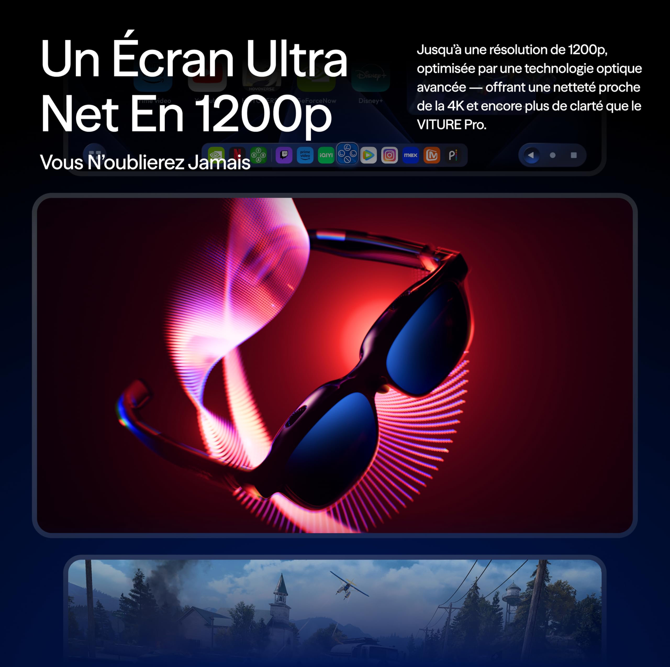VITURE Lunettes XR Luma Pro — Écran Ultra Net de 152” en 1200p 120Hz, FOV 52°, Film Électrochrome, Harman Audio, Compatibles avec iPhone 17/16/15, Android, Mac, PC, Steam Deck, Switch 2 – Standard