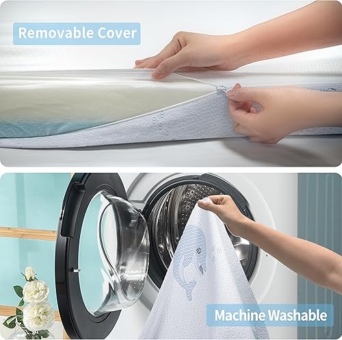 Miniatura 8 de Colchón Pack and Play, colchón de espuma viscoelástica firme y suave de doble cara, de 38 x 26 pulgadas, paquete N Play, colchón de bebé para Pack N