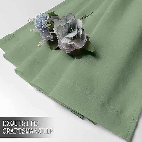 Miniatura 91 de Tollpiz Cortinas traslúcidas de lino con textura para sala de estar, cortinas traslúcidas filtrantes de luz con bolsillo para barra, cortinas