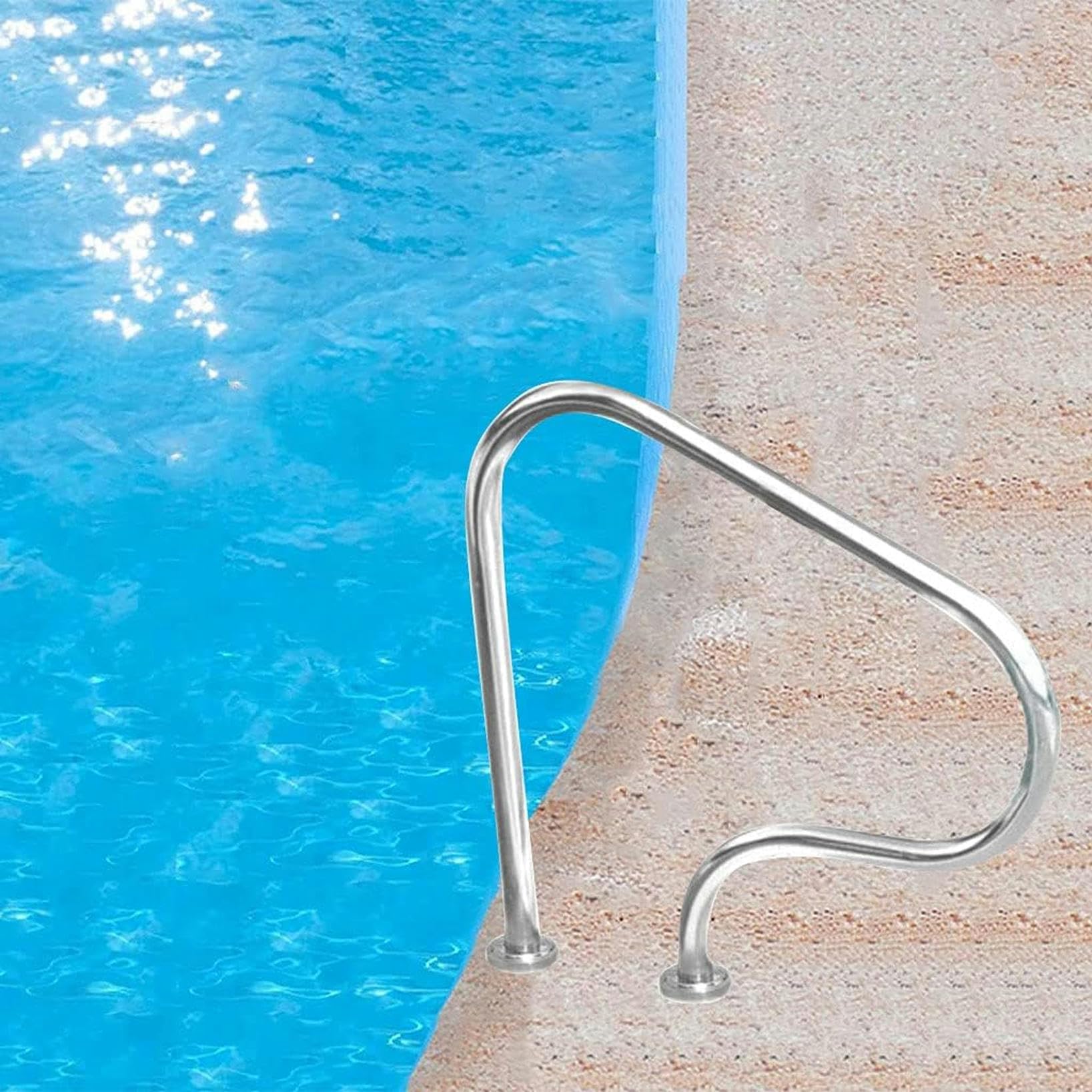 Main courante de piscine avec base à montage rapide en acier inoxydable 304