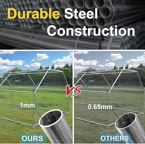 Miniatura 3 de Jaula de metal grande para gallinero de corral, corralito para gallinero, conejera para corral, cubierta resistente a los rayos UV y al agua, para