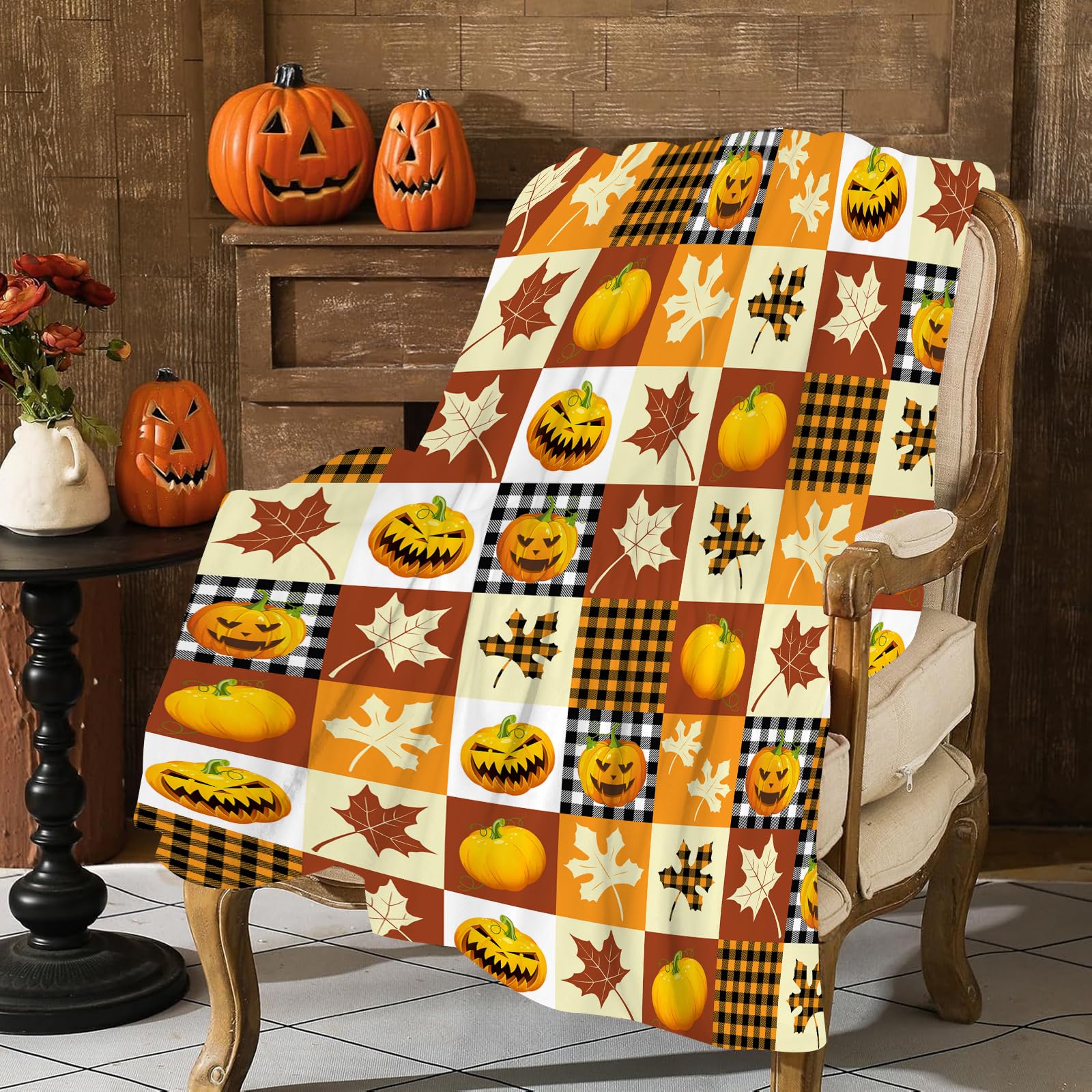 Gaakvrr Fall Blankets for Kids Pumpkin Throw Blanket - Image 2