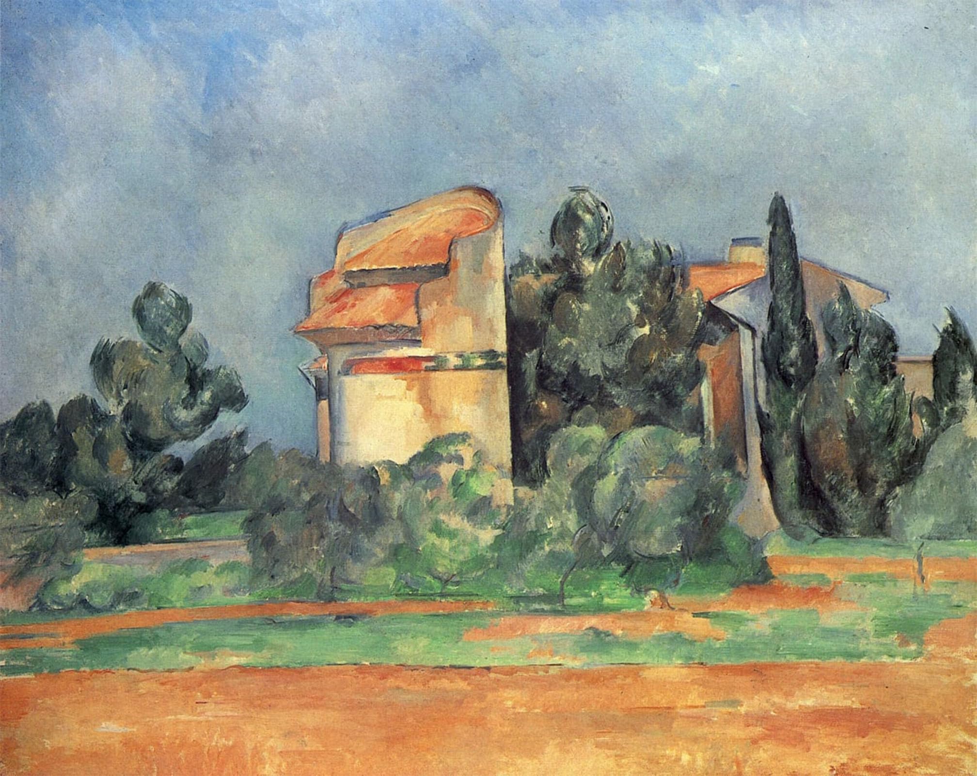 POSTERIIk Vintage Print Pop Art Landscape Artwork the Dovecote in Bellevue by Paul Cézanne Art Prints for Office Home Decor 60x90cm