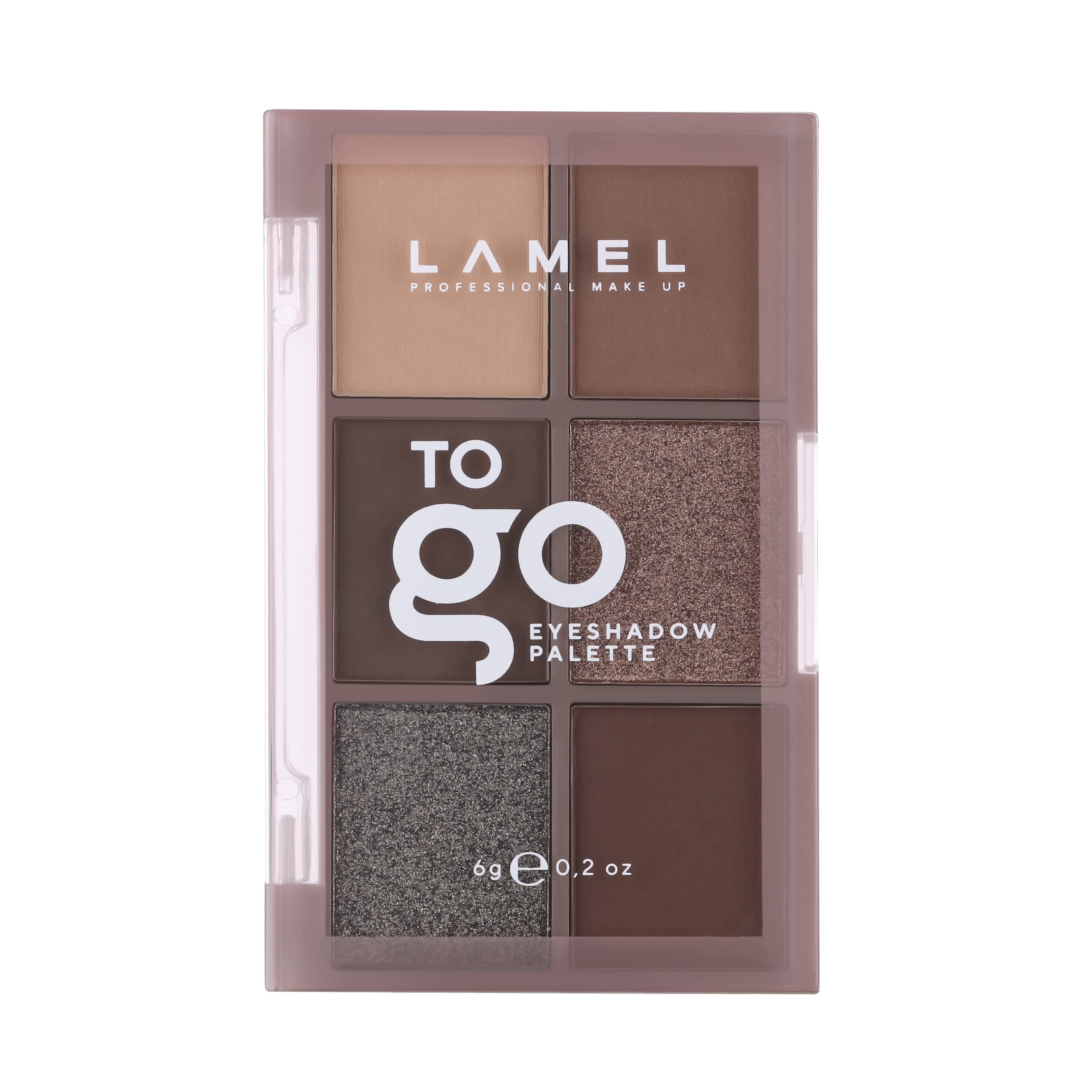 Lamel To Go Eyeshadow Palette, 6 Universal Shades, Compact Design, Cruelty Free, Warm Nude N. 402