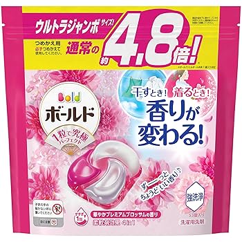 767  ボールド ジェルボール4D プレミアムブロッサムの香り 85個入X4袋 Amazon | ボールド 洗濯洗剤 ジェルボール4D プレミアム