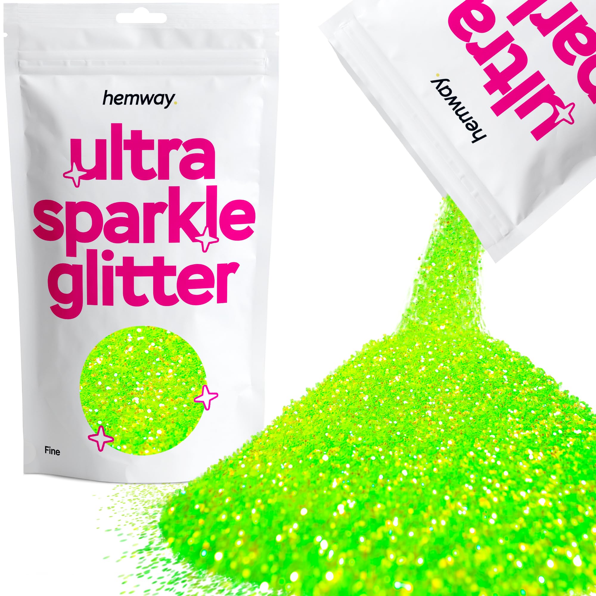 Hemway Ultra Sparkle Glitter Baby Pink Iridescent 100g Fine | Glitter for Arts & Craft, Makeup, Nail Art, Crafting, Card Making, Sparkle Decoration — view 193
