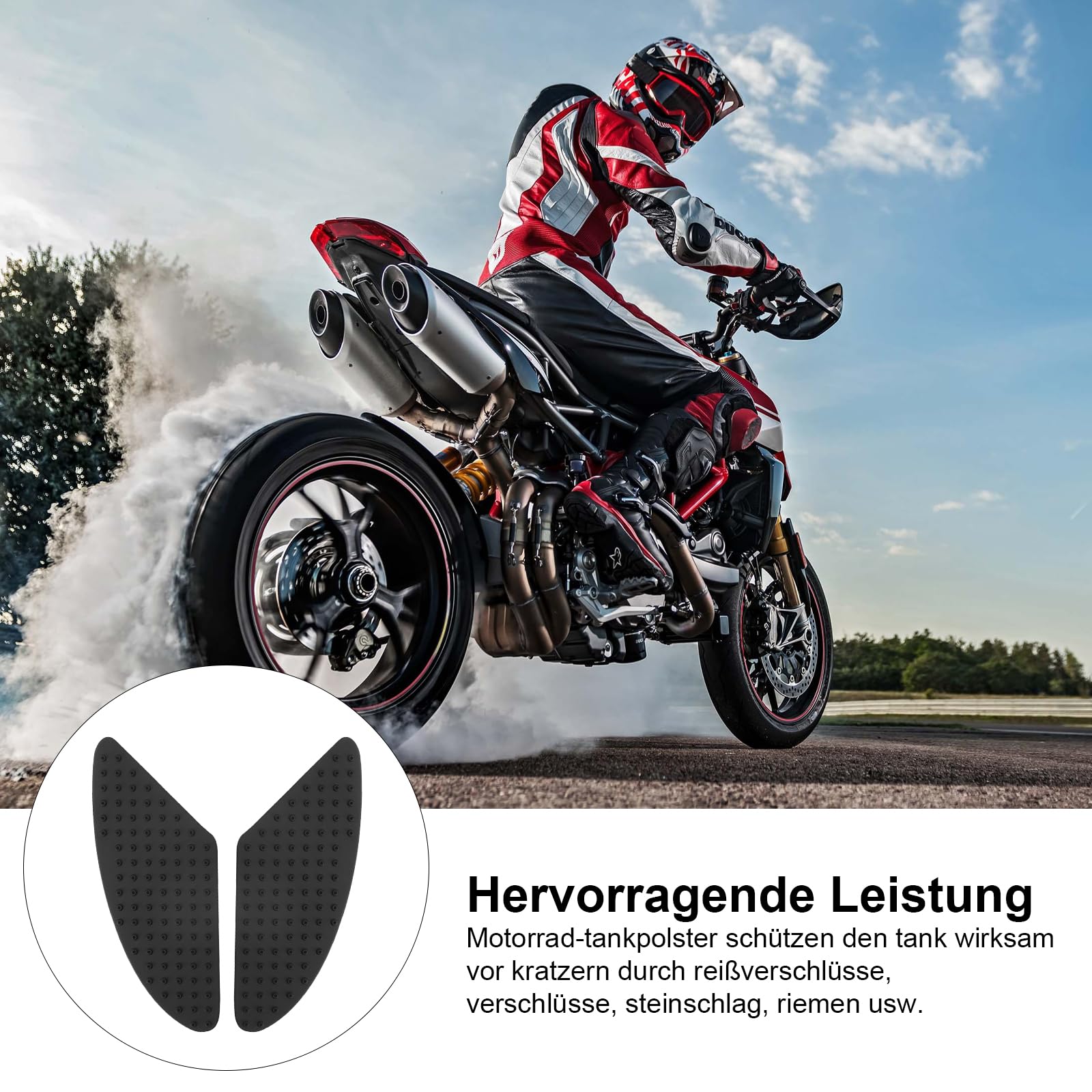 2 sztuki naklejek na bak motocyklowy, uniwersalne, antypoślizgowe gumowe naklejki 3D, ochraniacze na bak, naklejki ochronne na kolana motocyklowe, antypoślizgowe, gumowe naklejki (czarne)