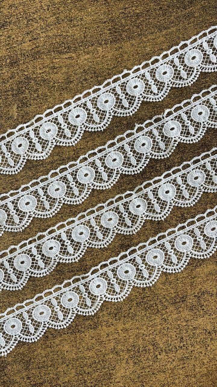 White GPO Lace Border for Saree,Dress,Kurtis,Dupatta,Craft,Suit (4.50 Mtr)-image-13