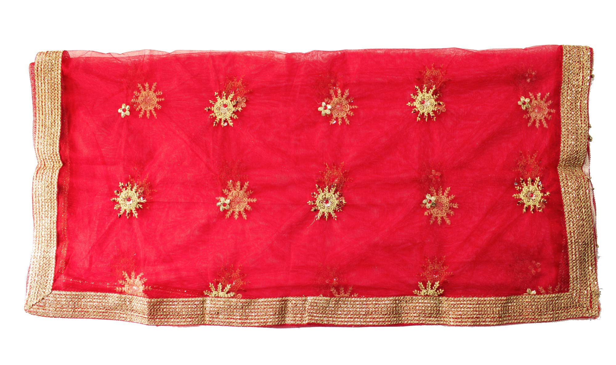 Cambik Golden Embroidery Devi MATA Ki Chunri for Puja of Durga, Laxmi, Sherawali Maa Occasion Navratri Jagrata Mandir Temple with Golden Shiny Border (Gloden Shiny Border Red) (B08P2CF91D) Amazon Price History, Amazon Price Tracker