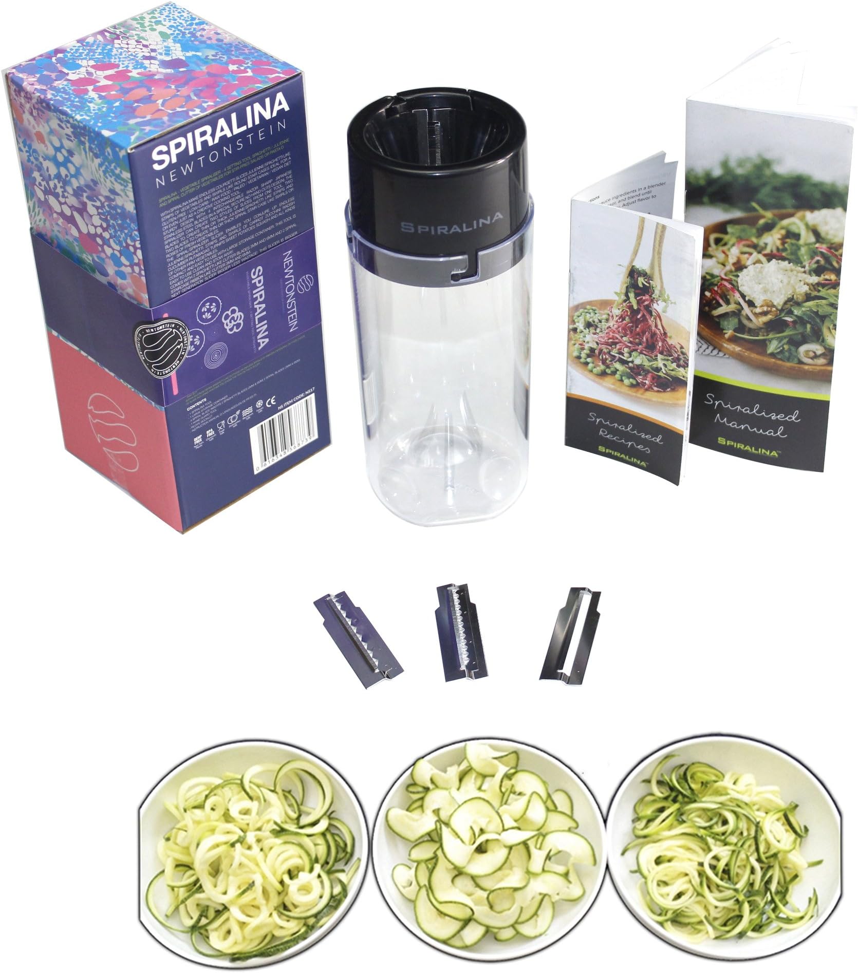 Spira – Vegetable Spiral 4 Mode Spaghetti/Julienne and Vegetable Spiral Slicer + Recipe Book for Frying Pan, Salad or Pasta Dishes/Hand/Manual