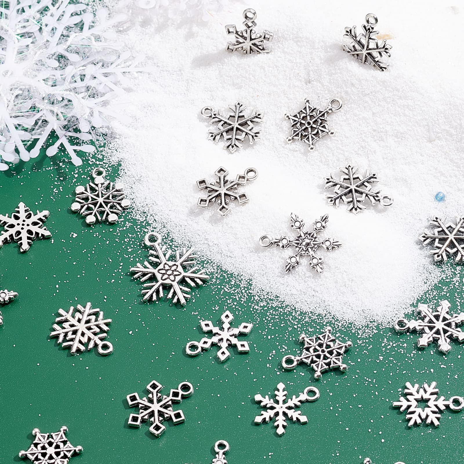 SUNNYCLUE 1scatola 24pezzi Ciondoli Neve Ciondoli Fiocco Di