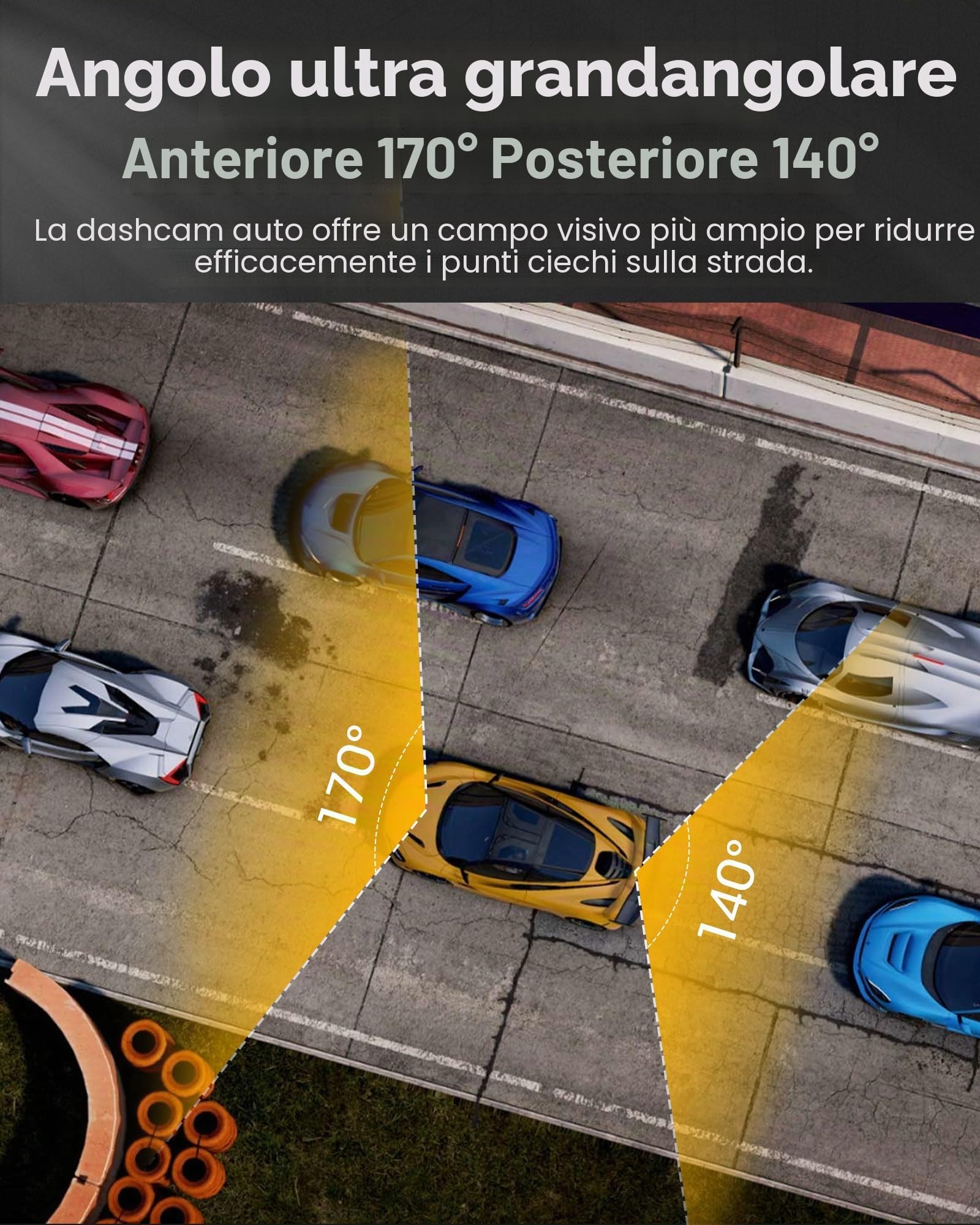 Vtopek Dual 1080P Dash Cam Auto Specchietto Retrovisore Auto con Telecamera 170°+140° Grandangolo 10" Specchietto Retrovisore Dashcam con Visione Notturna G-sensor Registrazione in Loop 6M Cavo
