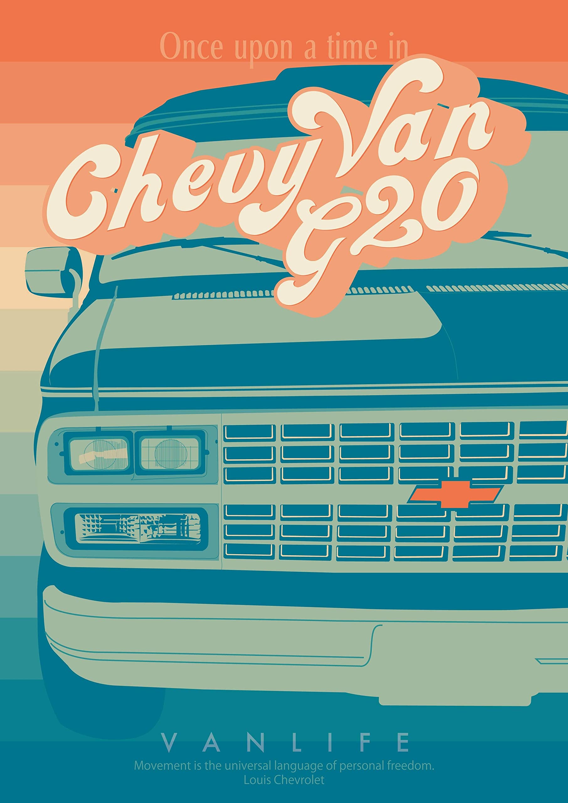 Amazon.co.jp: ポスター シボレー (Chevrolet) シェビーバン G20 年式 
