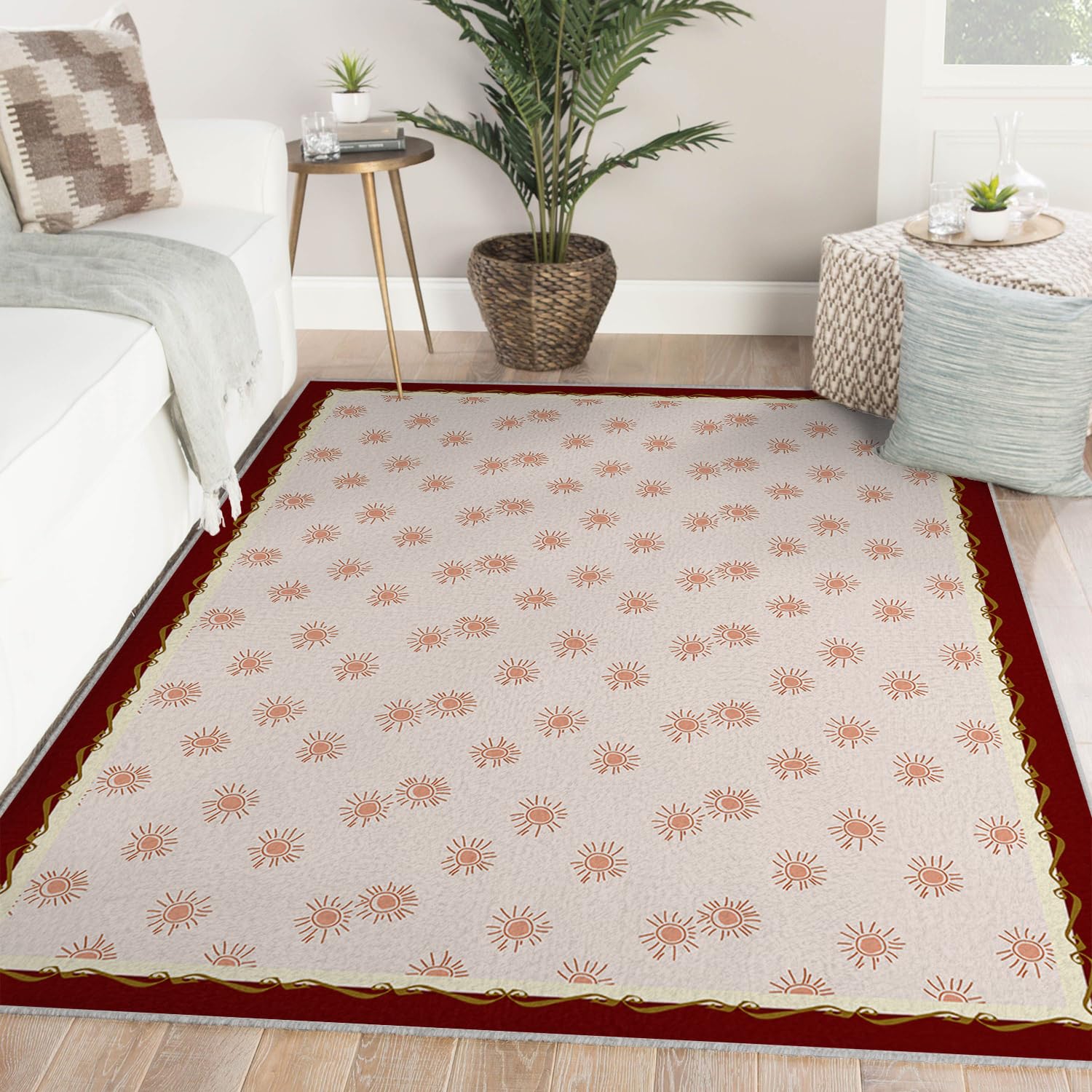 Carpette mignonne à poil court antidérapante pour décoration de chambre