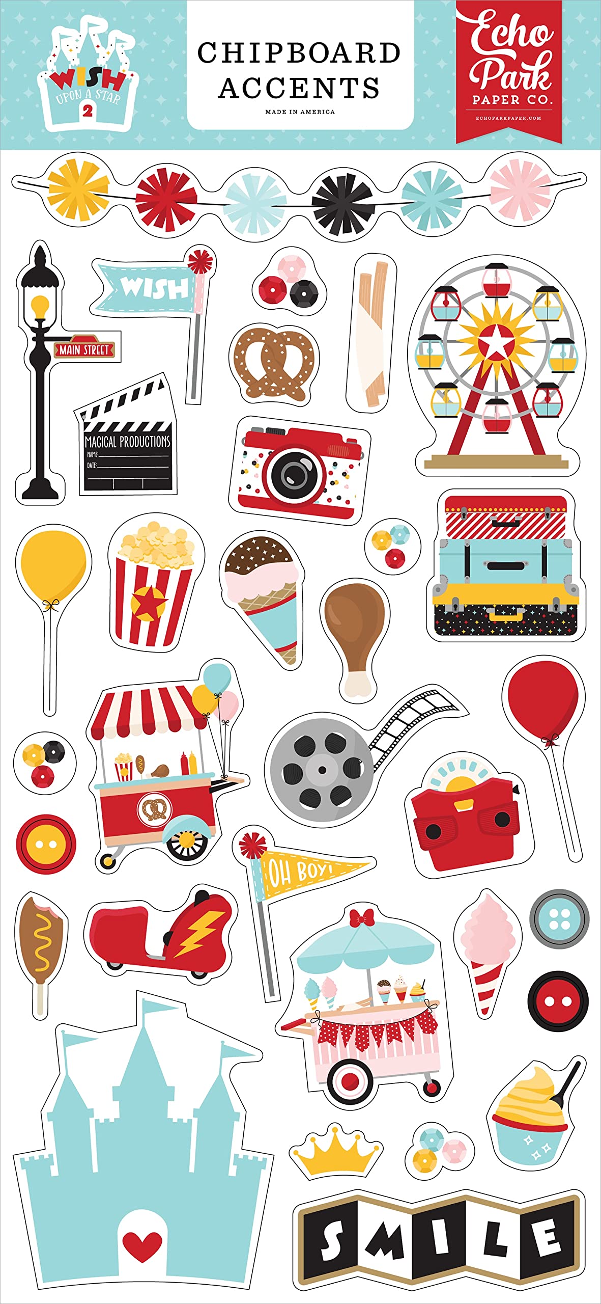 ECHO PARK PAPER COMPANY Accents Wish Upon A Star 2 Chipboard 6