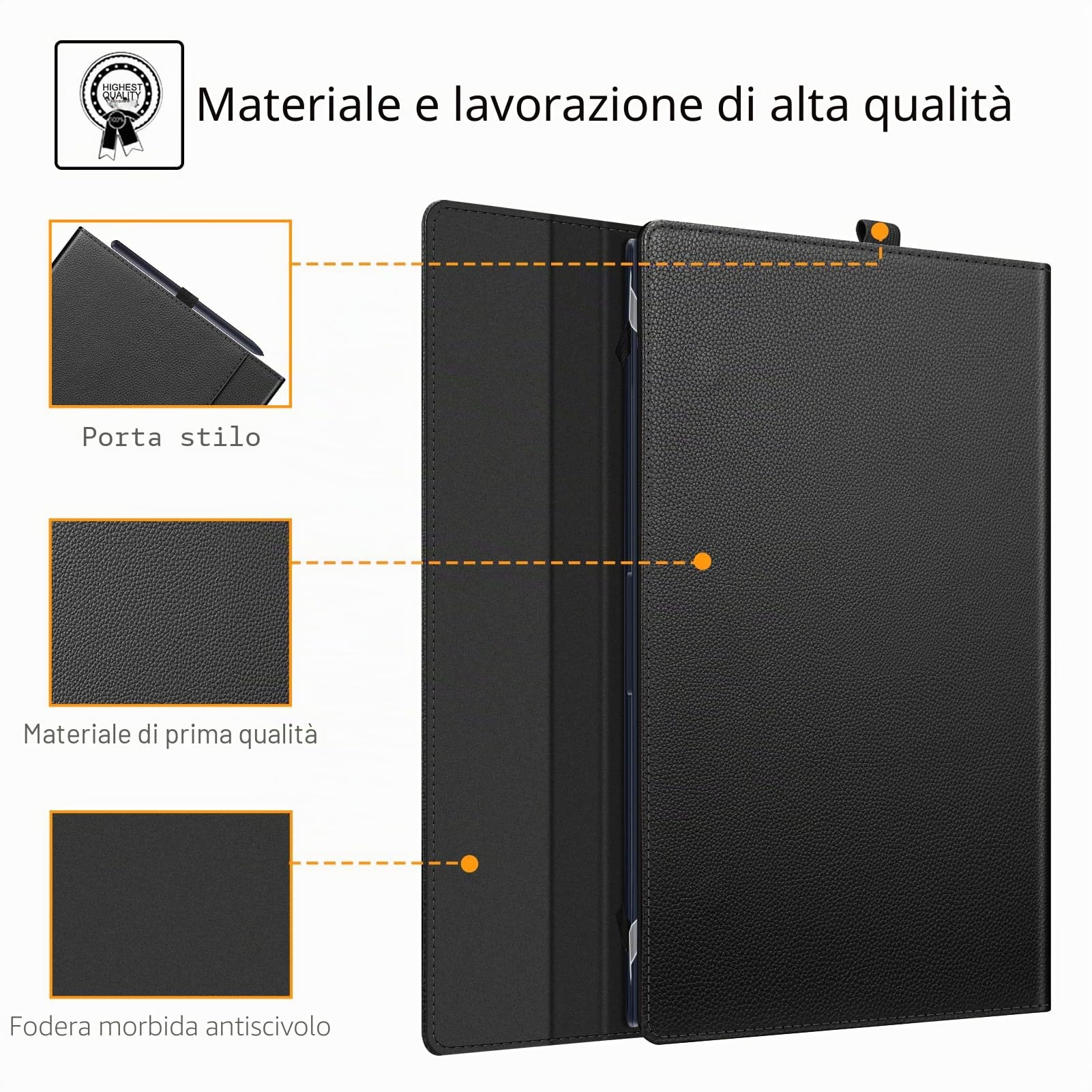 FINTIE Custodia per 15.6 Pollici Samsung Galaxy Book 5 360,Galaxy Book 4/Book4 Edge, Portfolio Business Cover con Tasca, Nero