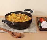Vista 2 de Vinod Black Pearl Hard Anodized Deep Kadai con tapa 5,5 litros