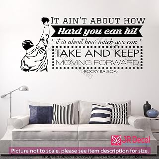“It ain't about how hard you can hit it is about how much"- Rocky Balboa Inspiring Quote of Life Removable Vinyl Wall Art Stickers Motivational quotes vinyl wall decals Nursery, Office, School,home