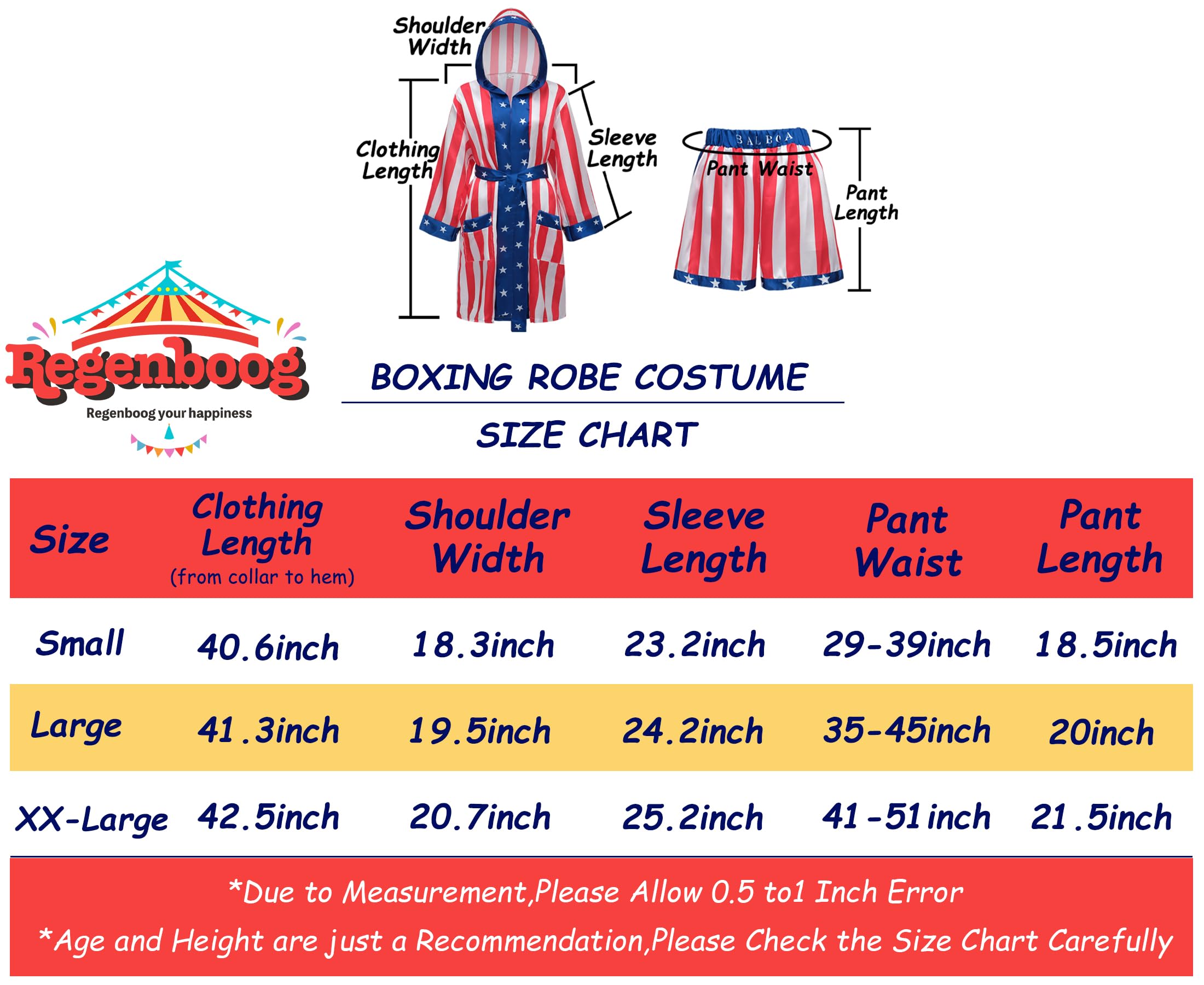 Costume da boxe con bandiera americana, da uomo e donna, Rocky Balboa, costume da adulto, boxer in raso, pantaloncini, cintura, guantoni da boxe