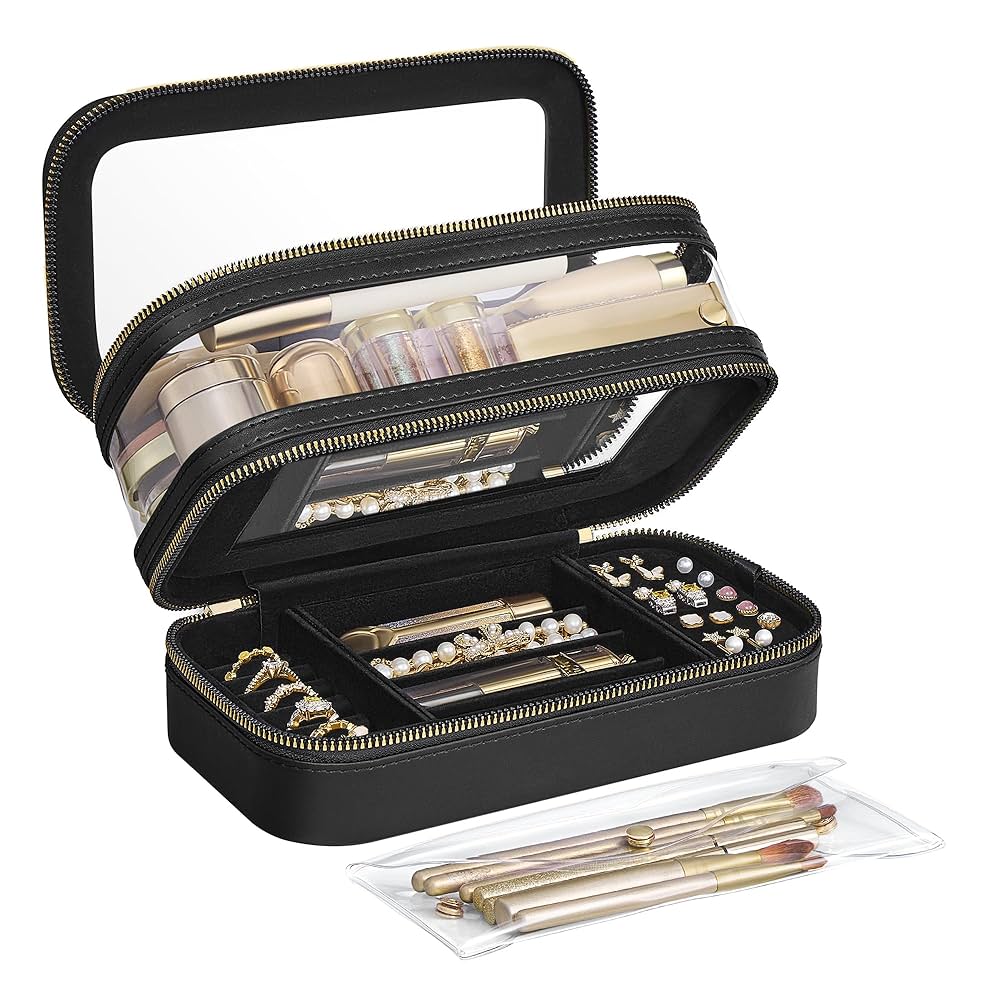 【miwawa1992】ミニボトルセット12本 Amazon.com: SONGMICS Makeup Bag with Mirror, with Jewelry