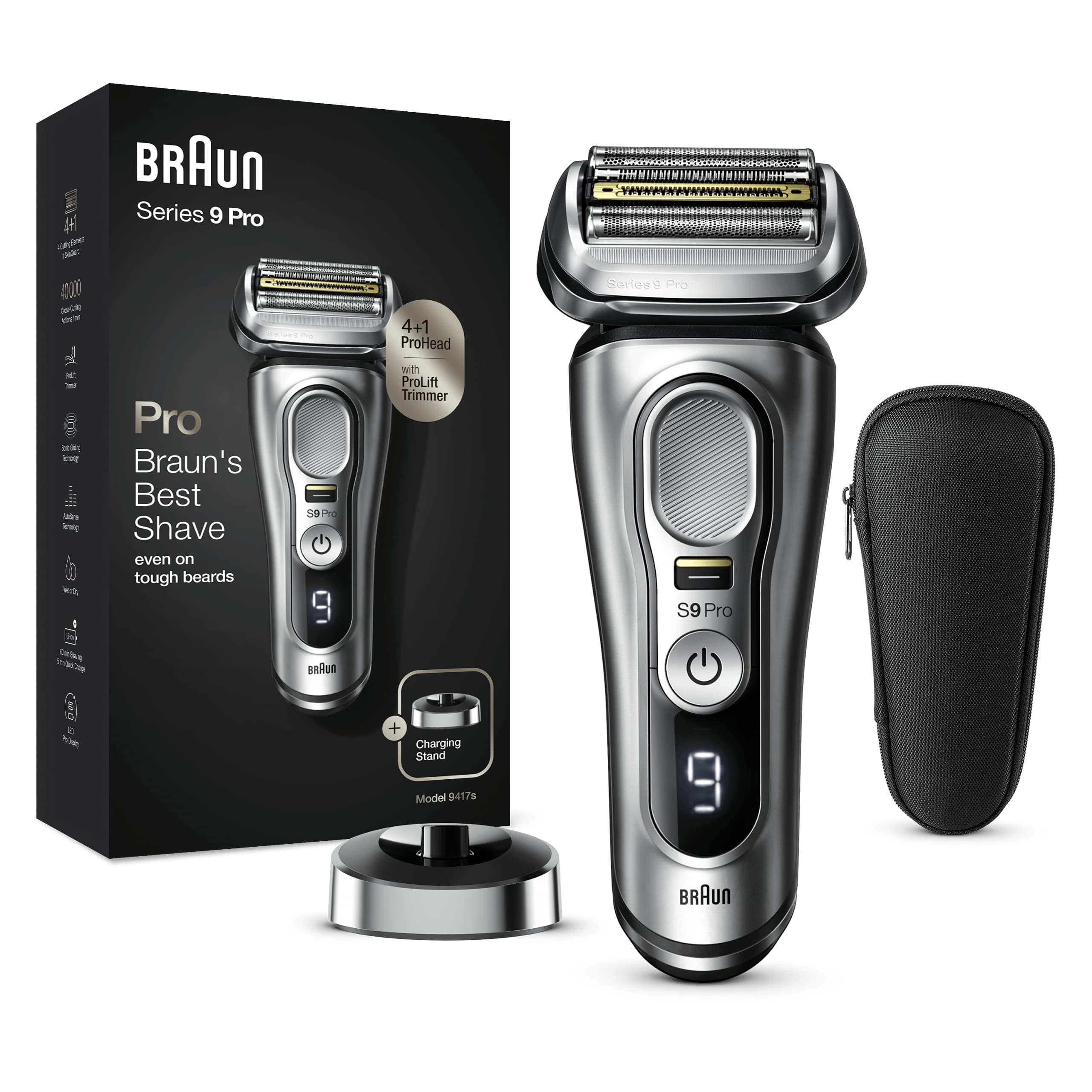 Braun Series 9 Pro 9417s Electric Shaver for Men, 4+1 Head with ProLift