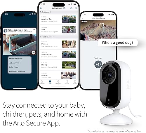 Miniatura 3 de Arlo Cámara de seguridad esencial para interiores 2K (2 generación), paquete de 2, seguridad para el hogar, monitor de bebé, color blanco - VMC3260