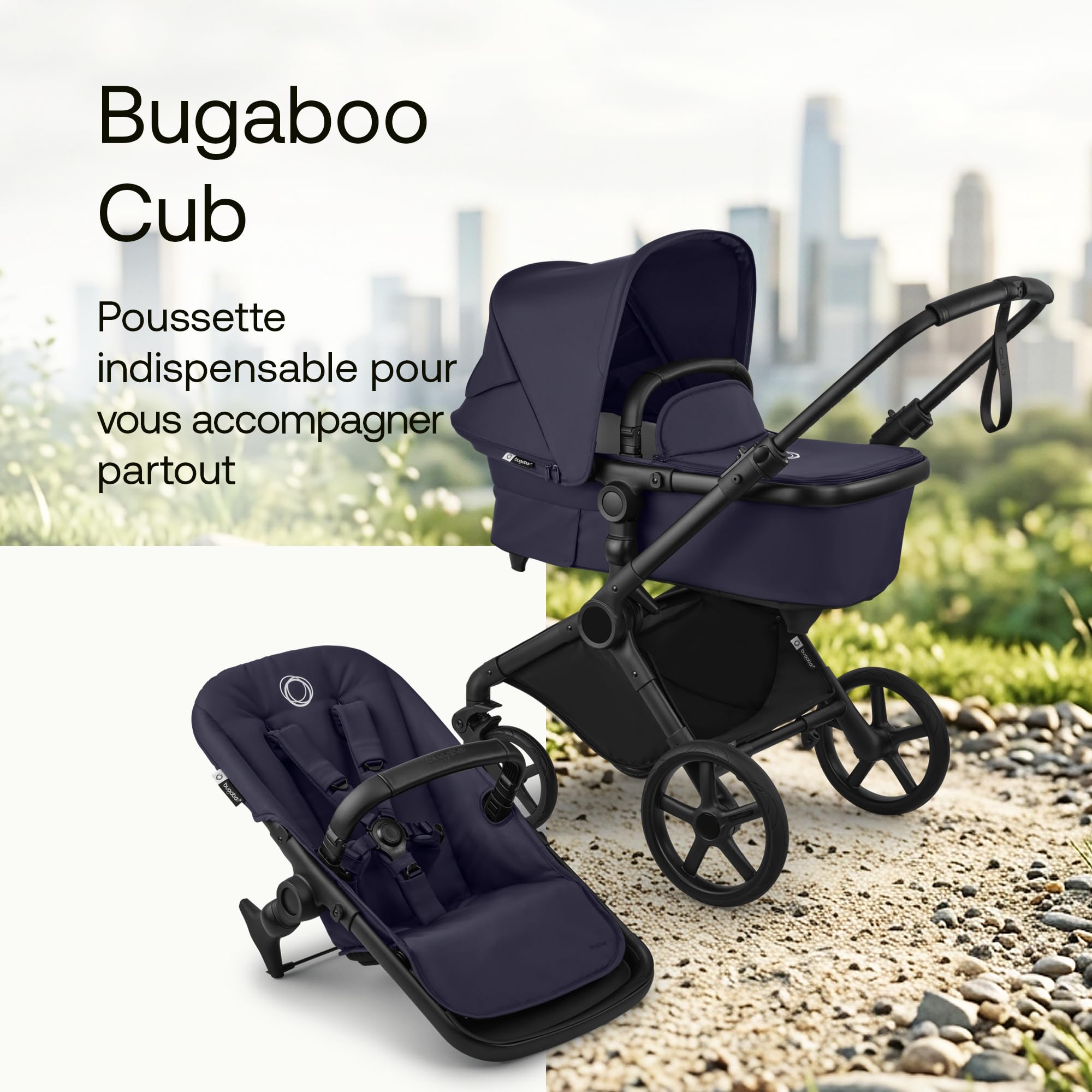 Bugaboo Cub Poussette tout-terrain, avec nacelle, de la naissance à 22 kg