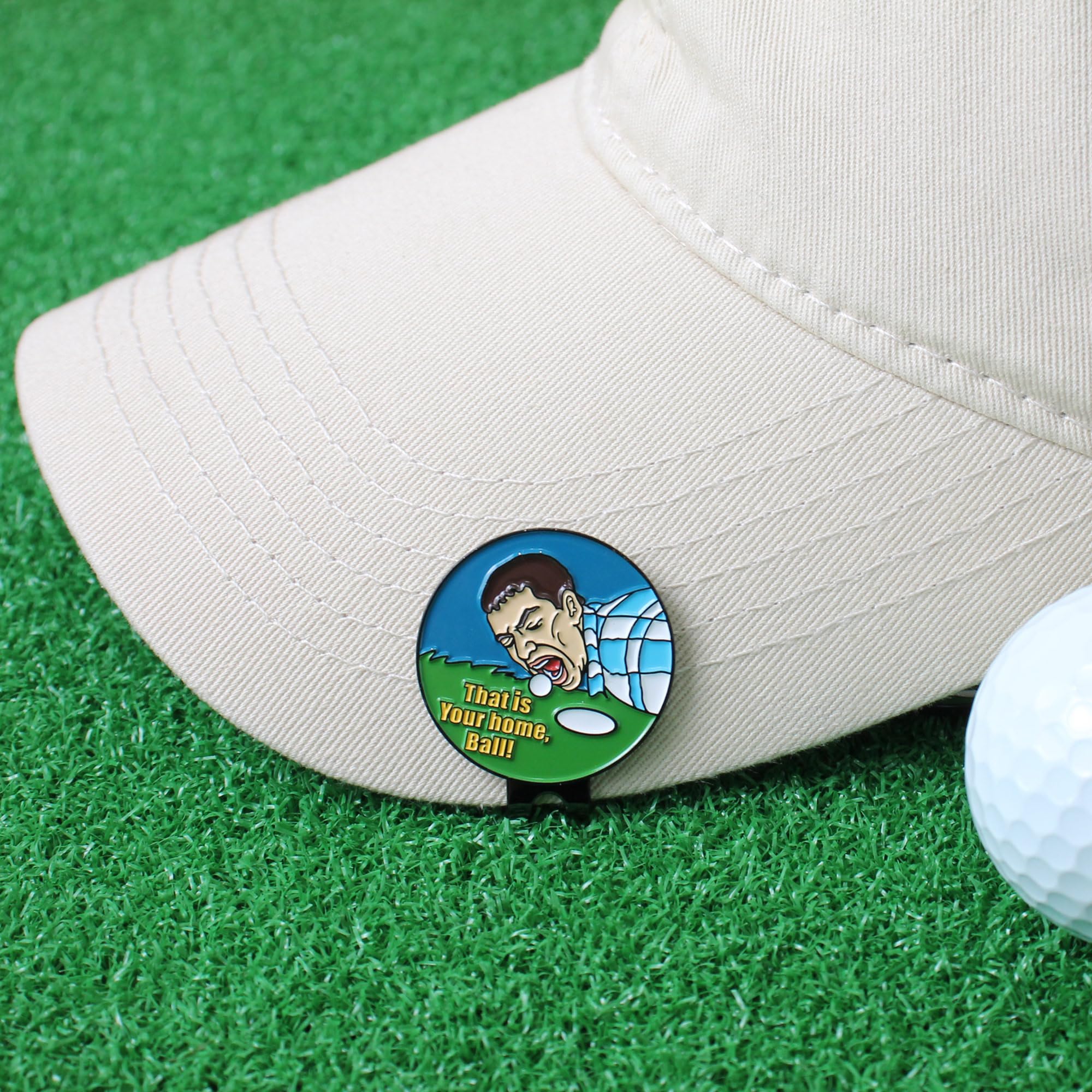 SOWPOPY Divertido marcador de pelota de golf, regalos de golf para hombres, marcadores magnéticos para pelotas de golf, clip para sombrero de golf, accesorios de golf geniales para golfistas (8