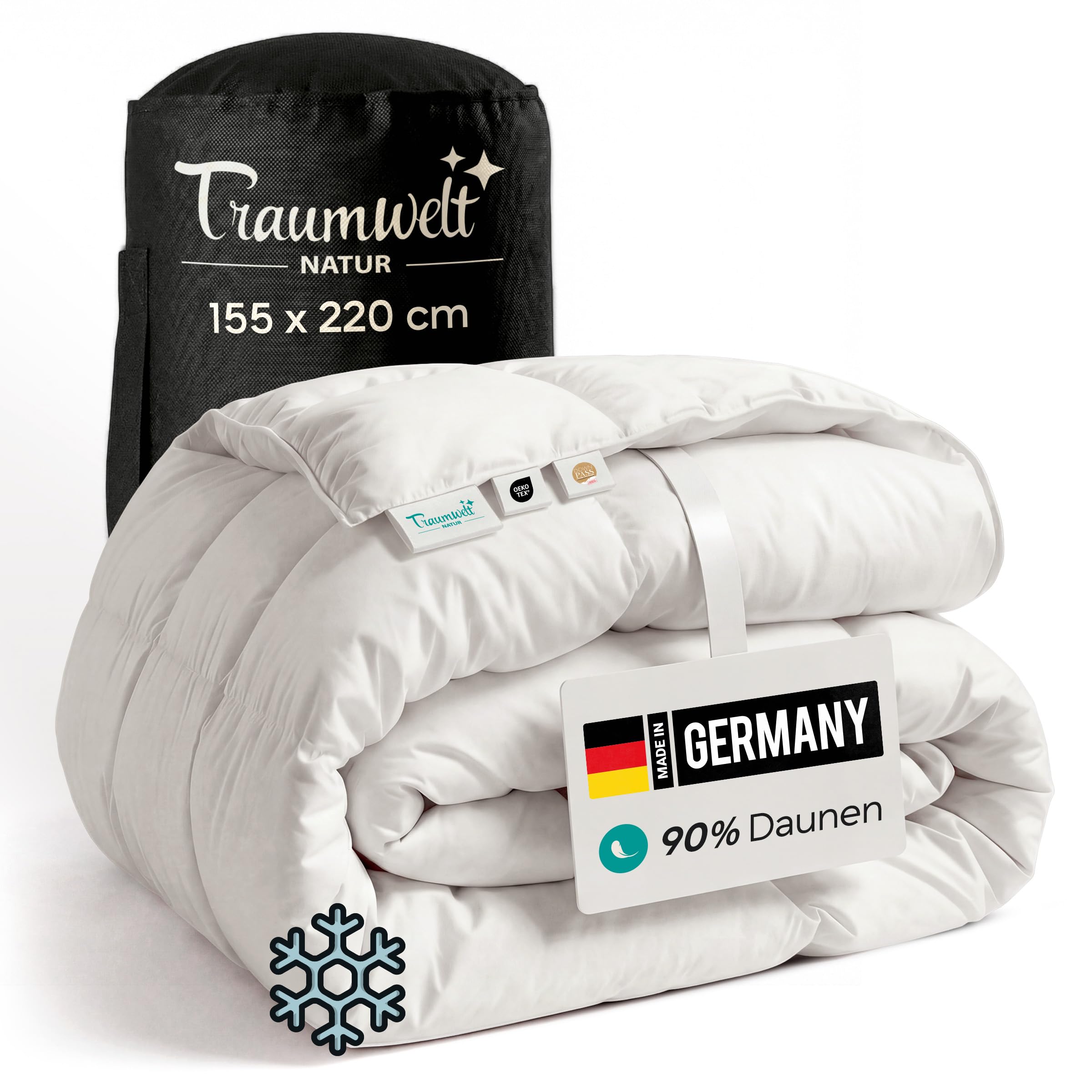 Manta de invierno de plumón con certificación Öko-Tex 100 clase 1 nórdico alemán