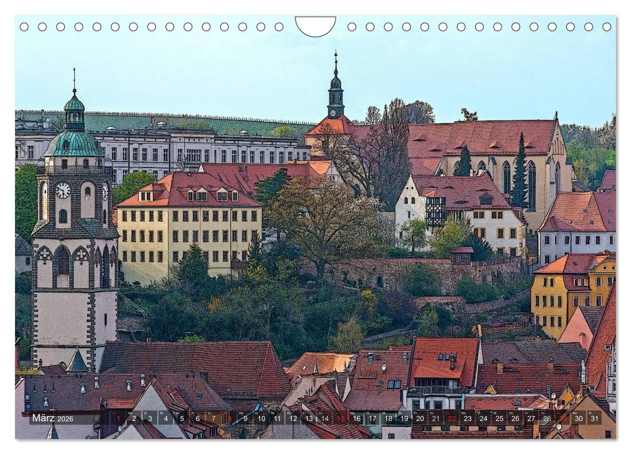 Das Jahr an der Elbe in Meißen (Wandkalender 2026 DIN A4 quer), CALVENDO Monatskalender: Die Jahreszeiten in Meißens historischem Zentrum. (CALVENDO Orte)