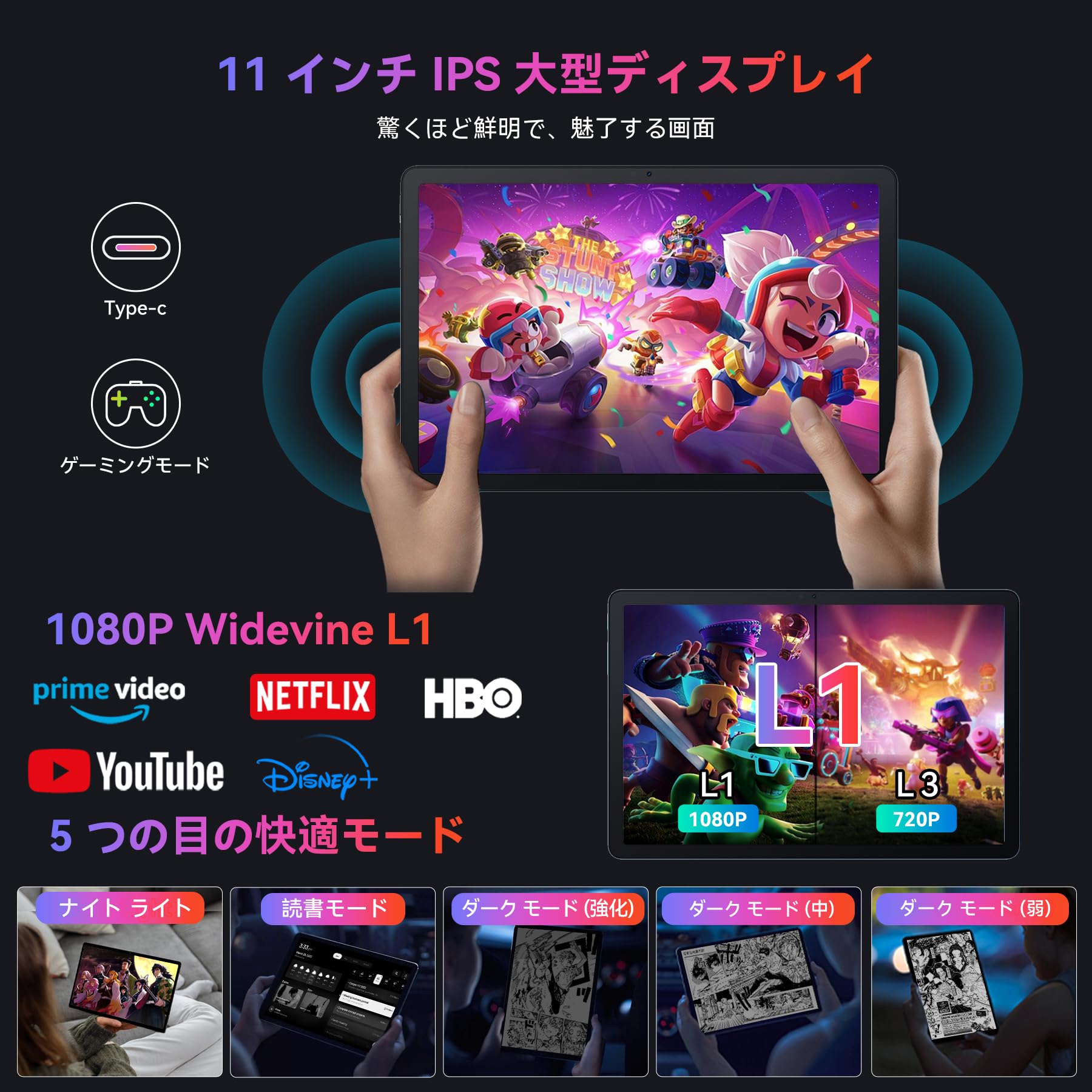 Amazon.co.jp: Blackview Tab90 WiFi Tablet 11 Inch Wi-Fi Model Blue