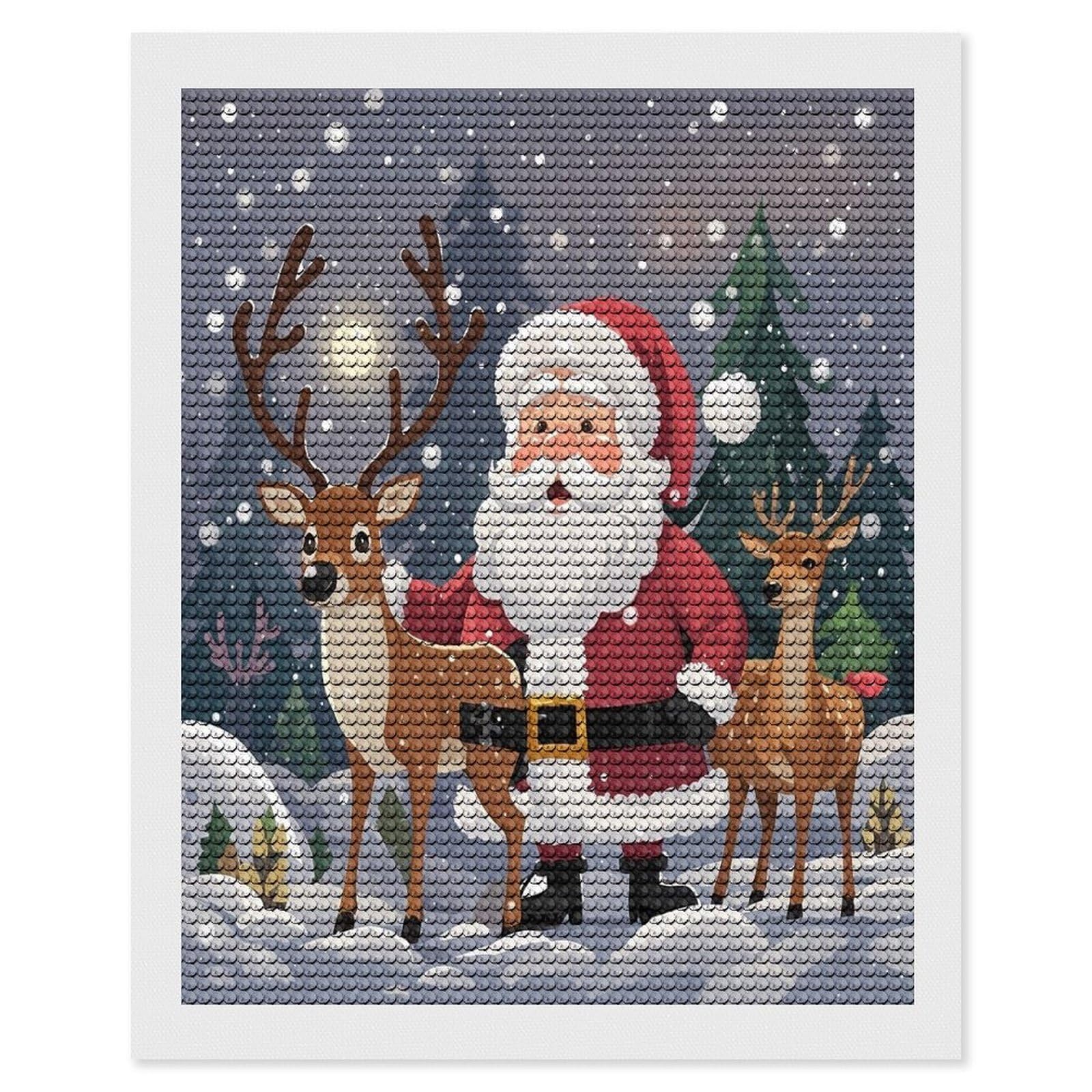 FekiLoot Santa Claus and Deer Elk Diamond Painting Kits for Adults Round Paint with Diamonds Pictures Gem Art Painting Kits Personalized Diamond Art Full Drill for Beginners Home Wall Decor
