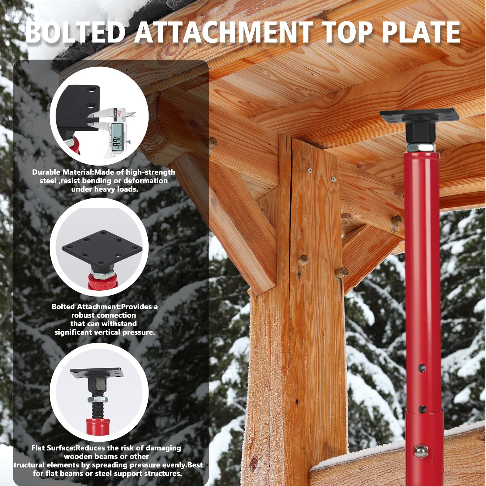 Bodenwagenheber, 48,3 cm - 91,4 cm, höhenverstellbar, Bodenwagenheber, Hauswagenheber, Teleskop-Wagenheber für temporäre Unterstützung beim Nivellieren, 1,995 kg Höhe, Kapazität (jeweils), 2