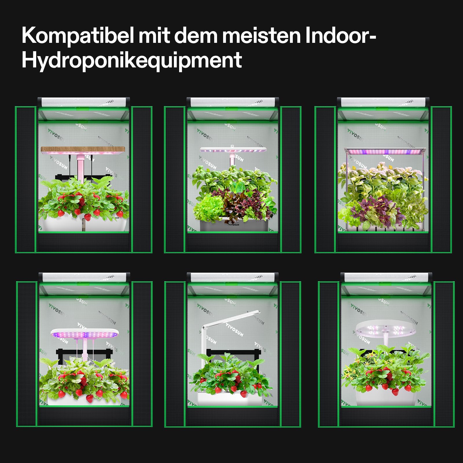 VIVOSUN Growzelt klein 50x36x54cm Grow Zelt mini mit hochreflektierendes Mylar, versiegeltem Bodendesign, Belüftungsfenster und Kabeldurchführungsloch für Aerogarden Hydroponik-Anbausystem