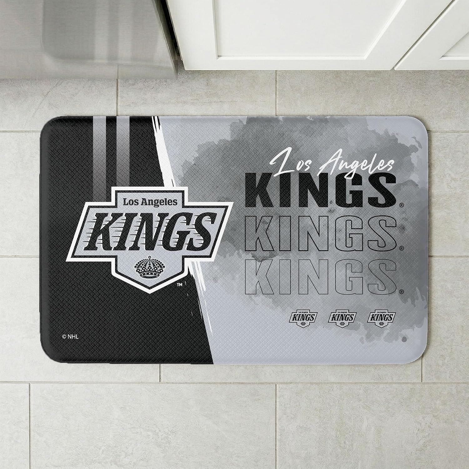 Northwest NHL Chicago Blackhawks Embossed Anti-Fatigue Mat, Cushioned Kitchen Floor Rug, Non-Slip PVC Standing Comfort, 18 x 30 in