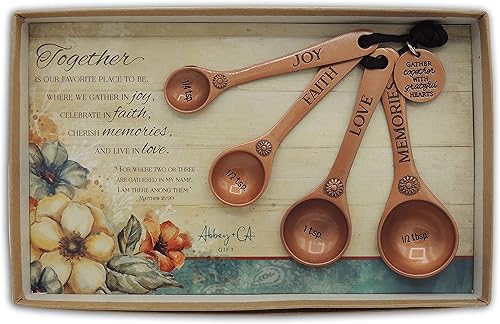 Miniatura 1 de Cathedral Art Abbey & CA Gift Copper Gather Together - Juego de 4 cucharas medidas, 4 x 2.25 x 1.5 pulgadas, multicolor