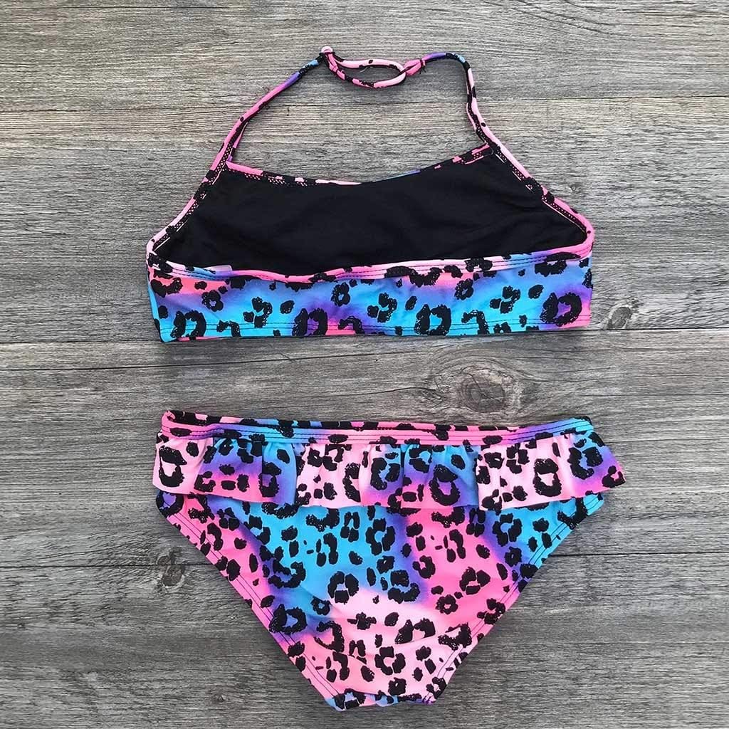 FORESTIME Girls Summer Beach Swimwear, Children Baby Girl Leopard Ruched Bikini Set Swimwear Swimsuit Bathing Clothes(Multicolor,13-14 Years) : Clothing, Shoes & Jewelry