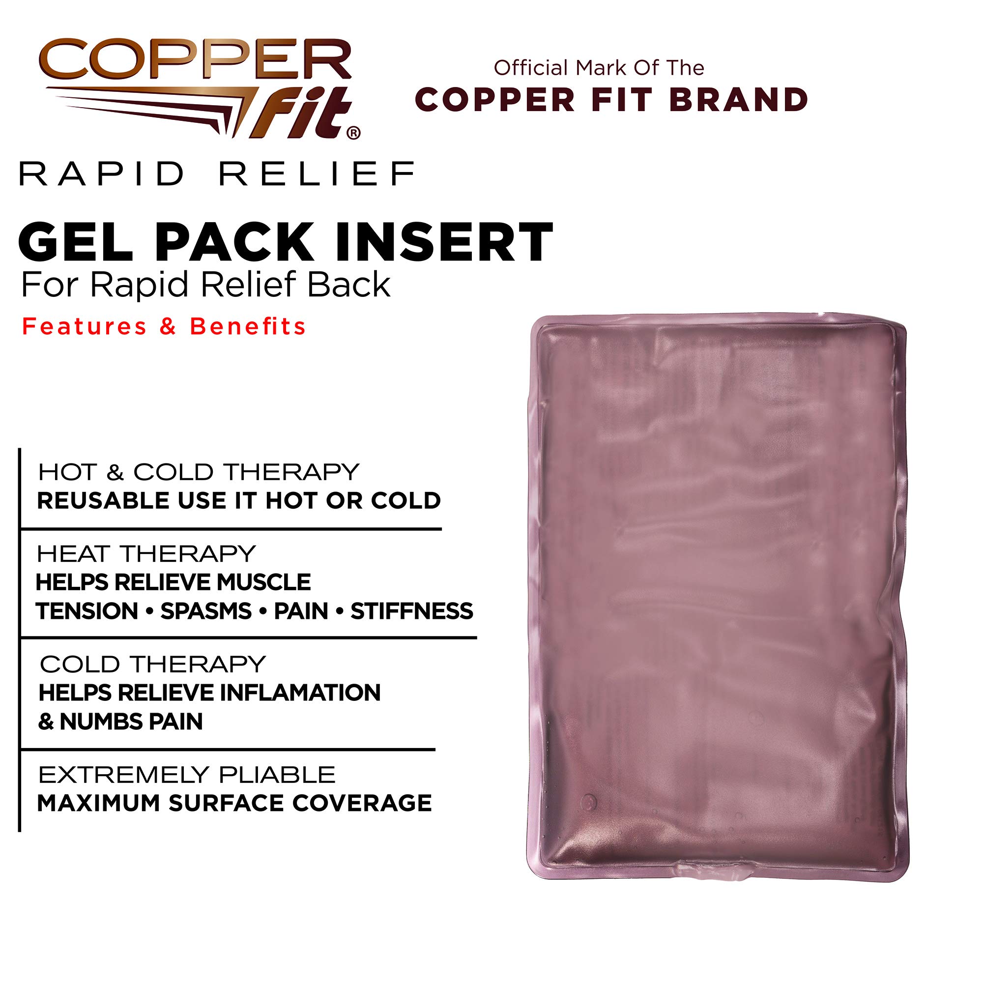 Copper Fit Rapid Relief Hot/Cold Replacement Insert for Back Support Brace