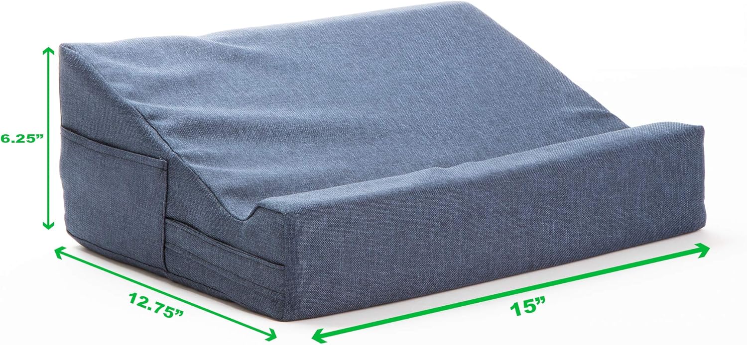 Bеѕt Sеllеr Mind Reader LAPCUSH-Gry Portable Top Desk, Lap, Optimal Viewing Angle, Machine Washable Cover and Carrying Handles, Denim Blue Cushion